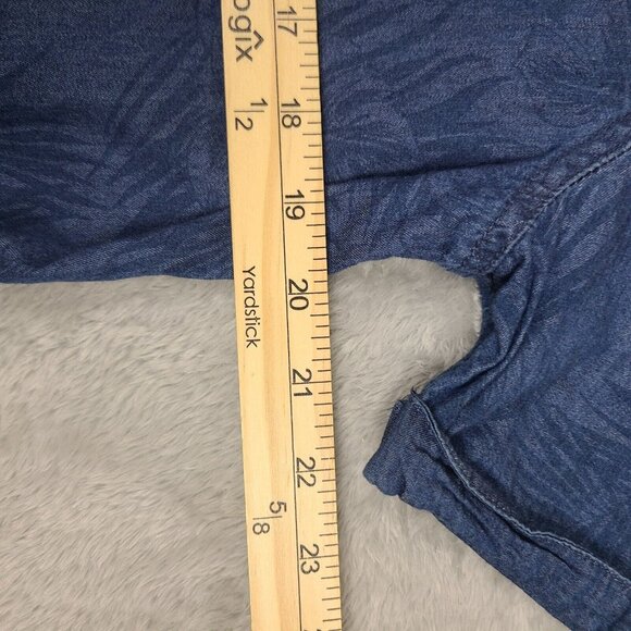 Triple Five Soul Blue Floral Pattern Button Down Short Sleeve Shirt Size Medium‎ - Picture 8 of 12